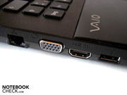 RJ-45 Gigabit-Lan, VGA, HDMI und USB 2.0.