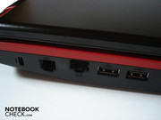 Kensington Lock, RJ-11 Modem, RJ-45 Lan, 2x USB 2.0 auf der linken Seite