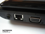 DC-in, RJ-45 Gigabit-Lan und VGA auf der linken Seite