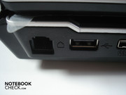 RJ-11 Modem und USB 2.0 auf der linken Seite