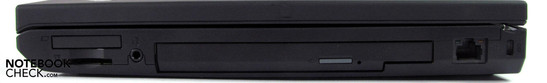 Rechte Seite: ExpressCard/34, Cardreader, Audio, Optisches Laufwerk, Netzwerk, Kensington