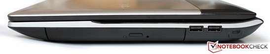 rechte Seite: 2x USB 2.0, Kensington Lock