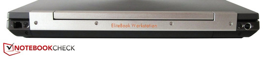 Rückseite: RJ-11 Modem, Stromeingang