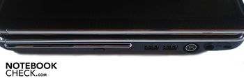 Rechte Seite: DVD-Brenner, 2x USB 2.0, Antenne, DC-in, Kensington-Lock