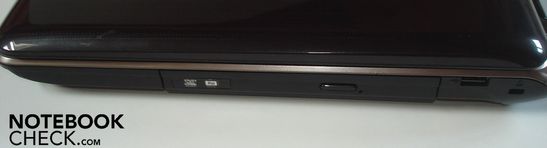 Rechte Seite: DVD-Brenner, USB 2.0, Kensington Lock