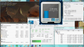 Prime95+Furmark: Start, 2.3GHz (Standard) kein Throttle
