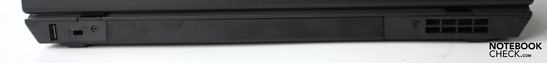 Rückseite: USB 2.0,Kensington Lock, Lüftungsgitter
