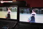 Asus G75V (links) vs. 08/15-Display (rechts)