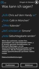Spracheingabe ist ebenfalls möglich
