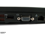 Leider nur VGA und USB-2.0 - eine digitale Schnittstelle oder eSATA und Kollegen sind nicht mit an Bord