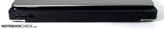 Rückseite: Mini-DisplayPort, HDMI, RJ45 (LAN), Stromanschluss, USB-3.0, Kensington