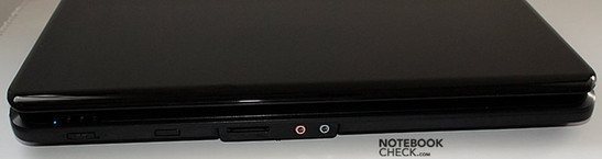 Vorderseite: WLAN-Schalter, CIR, Fingerabdruckleser, Mikrophon, Kopfhörer