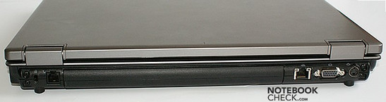 Rückseite: Kensington Lock, LAN, VGA, S-Video