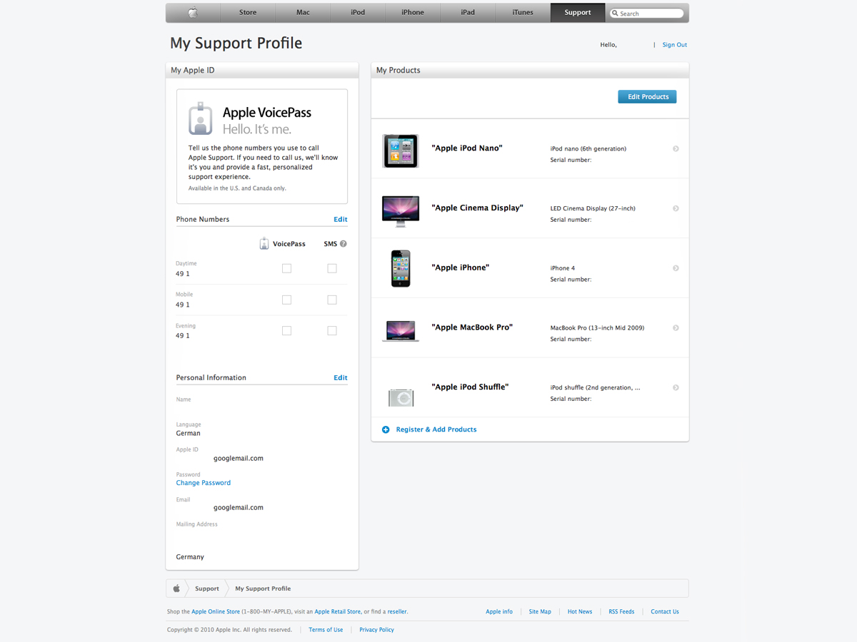 Apple Support Profil für sämtliche Produkte veröffentlicht