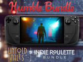 Das Indie-Roulette-Paket ist bis zum 2. August 2025 verfügbar. Im Bild: Steam Deck mit dem Spiel The Hong Kong Massacre. (Bildquelle: Steam und Humble Bundle - bearbeitet)