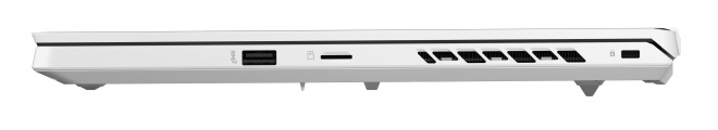 rechte Seite: USB-A 3.2 Gen2, microSD, Kensington Lock