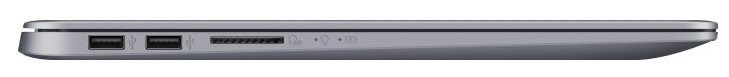 linke Seite: 2x USB 2.0 (Typ-A), Speicherkartenleser (SD)