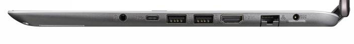 rechte Seite: Audiokombo, 3x USB 3.1 Gen 1 (1x Typ-C, 2x Typ-A), HDMI, Gigabit-Ethernet, Netzanschluss