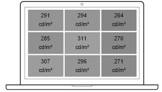Durchschnittliche Helligkeit X1 Carbon (FHD): 287 cd/m²