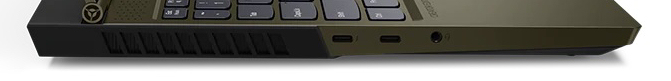 Linke Seite: Thunderbolt 3 (Typ-C; Displayport), USB 3.2 Gen 1 (Typ-C; Displayport)