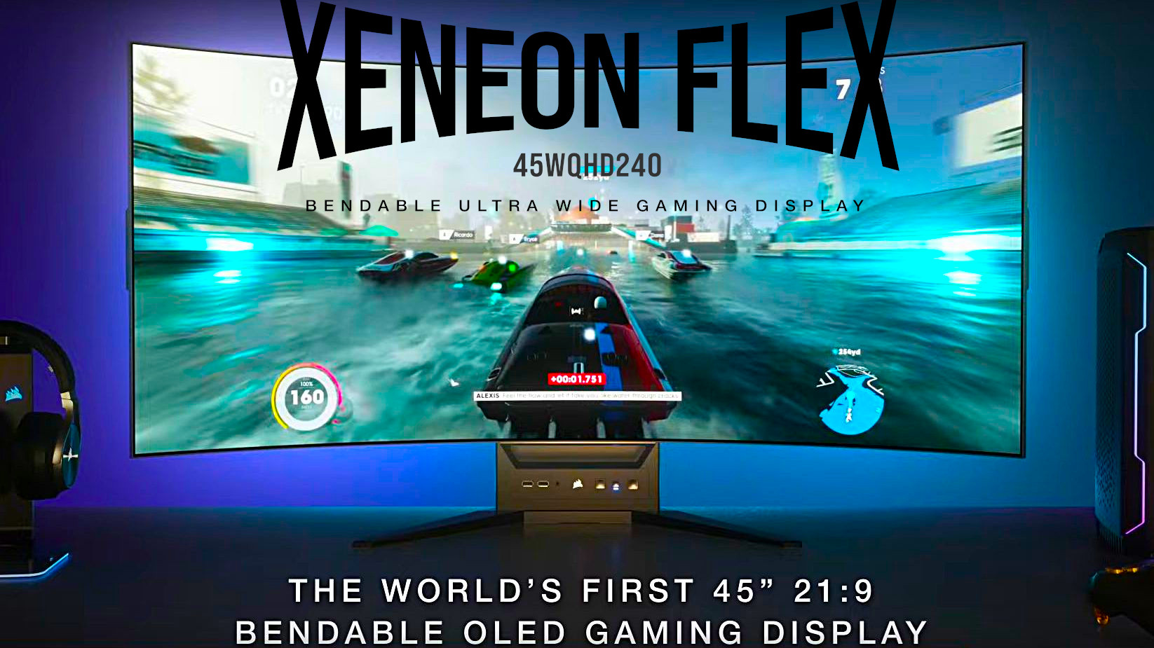Gamescom 2022 Hammerhead: Corsair Xeneon Flex 45WQHD240 – The First Flexible Gaming Monitor That Can Be Flat or Curved