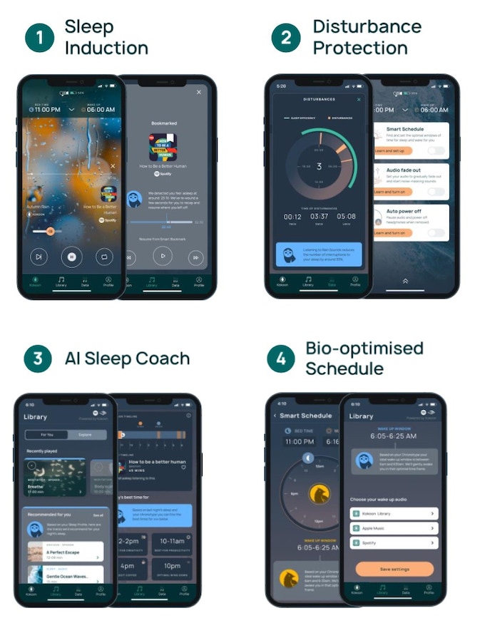 App fungiert als Schlafcoach mit AI-Unterstützung (Bild: X Kokoon)