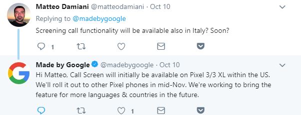 Call Screen kommt nachträglich auf Pixel 3-Vorgänger, aber vorerst nur in den USA.