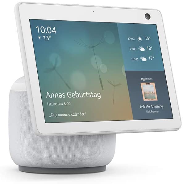 Den neuen Echo Show 10 gibt es in Weiss sowie Anthrazit. (Bild: Amazon)