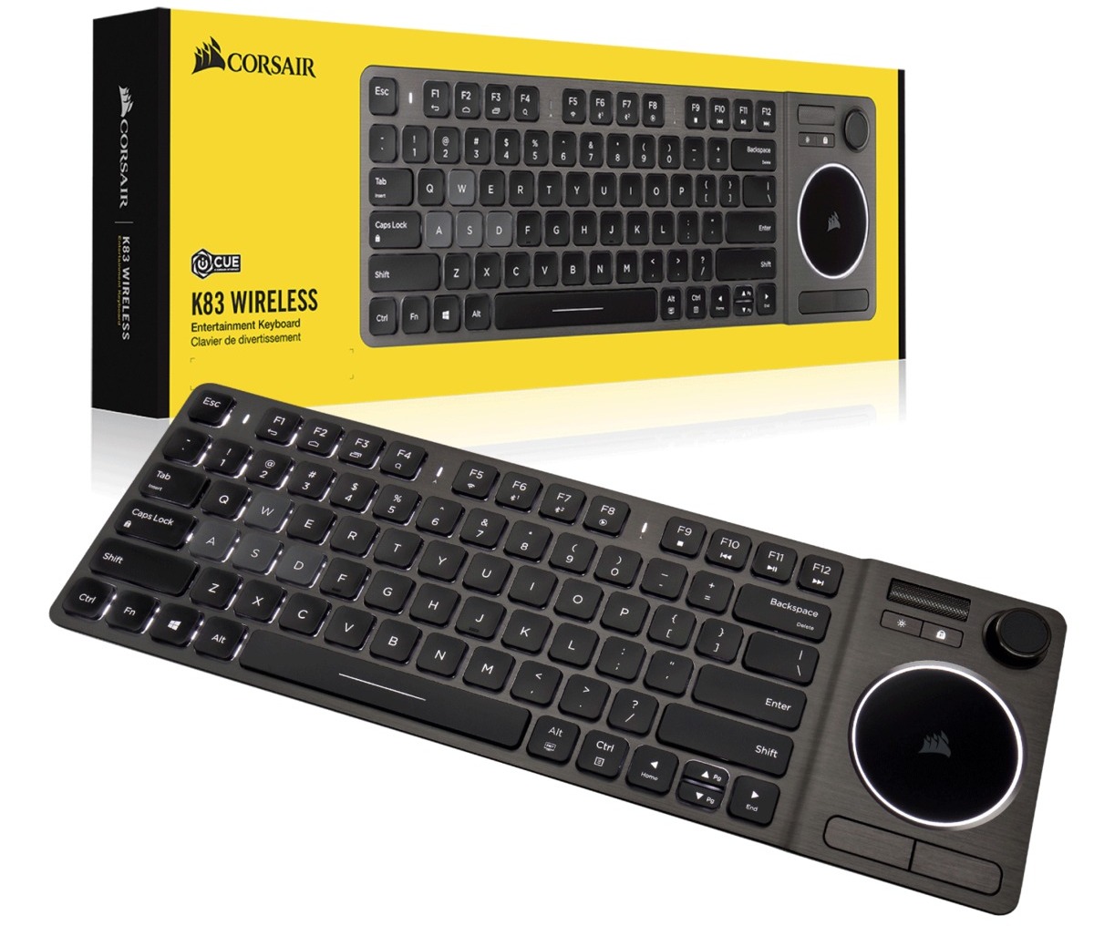 Corsair K83 Wireless Entertainment Keyboard mit Joystick und Touchpad