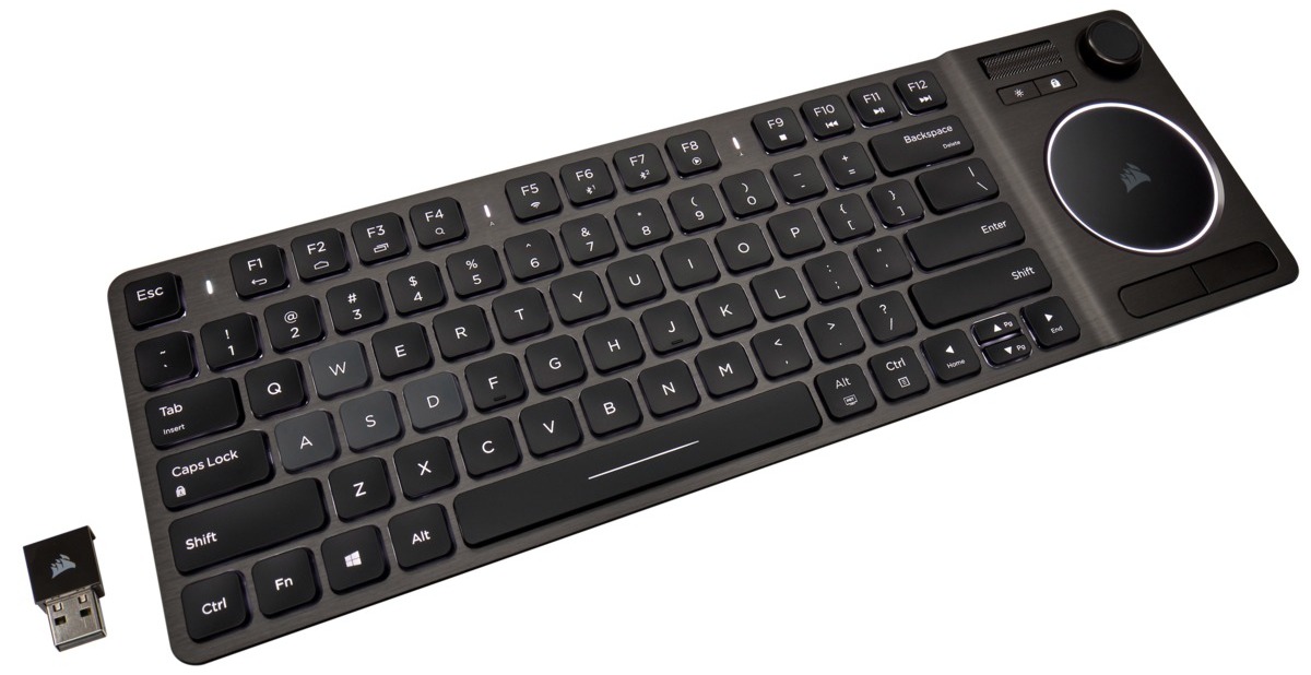 Corsair K83 Wireless Entertainment Keyboard mit Joystick und Touchpad