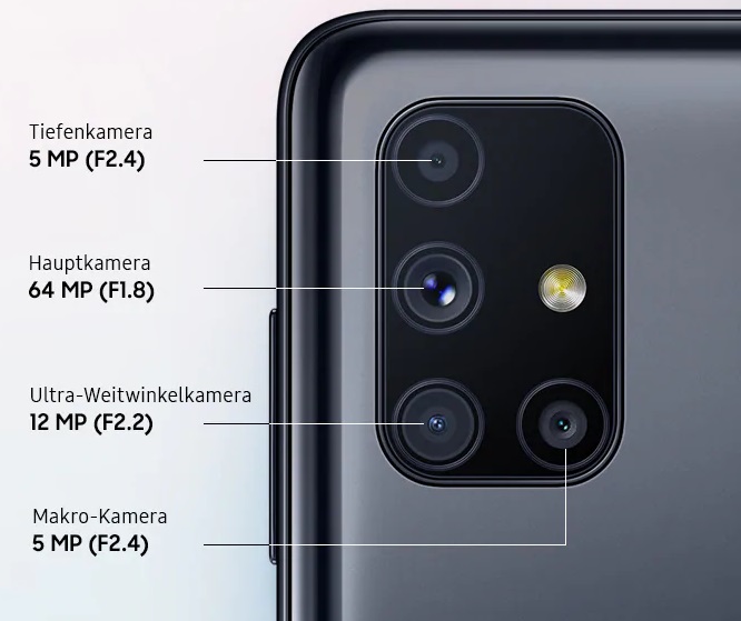 Die Quad-Cam des Galaxy M51 entspricht in etwa der des Galaxy A71.