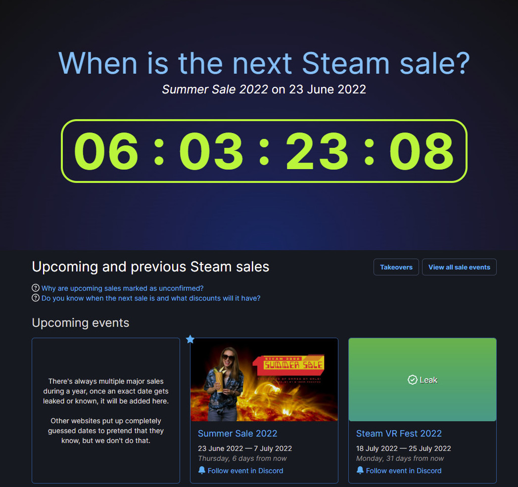 Steam Summer Sale Countdown