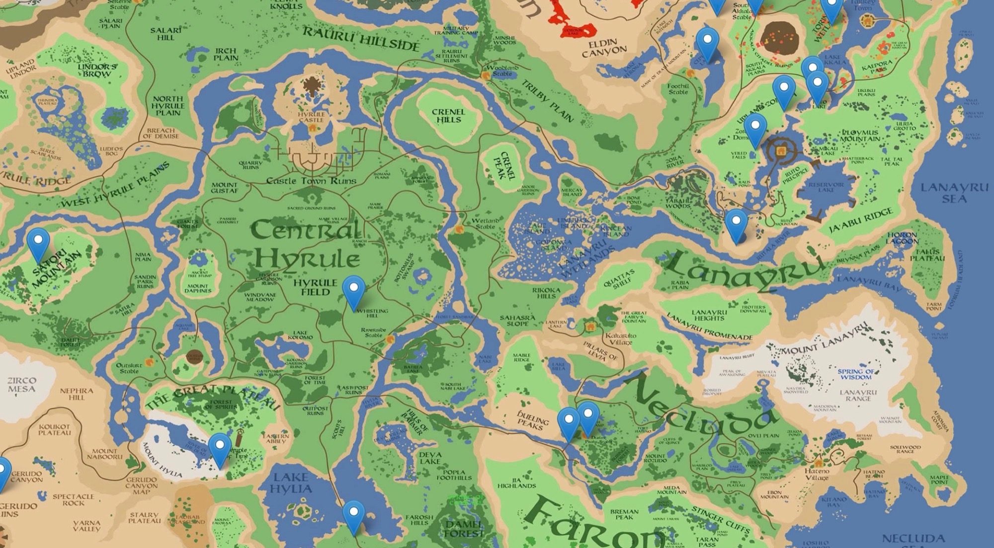 Вилд карт. Breath of the Wild stables Map.