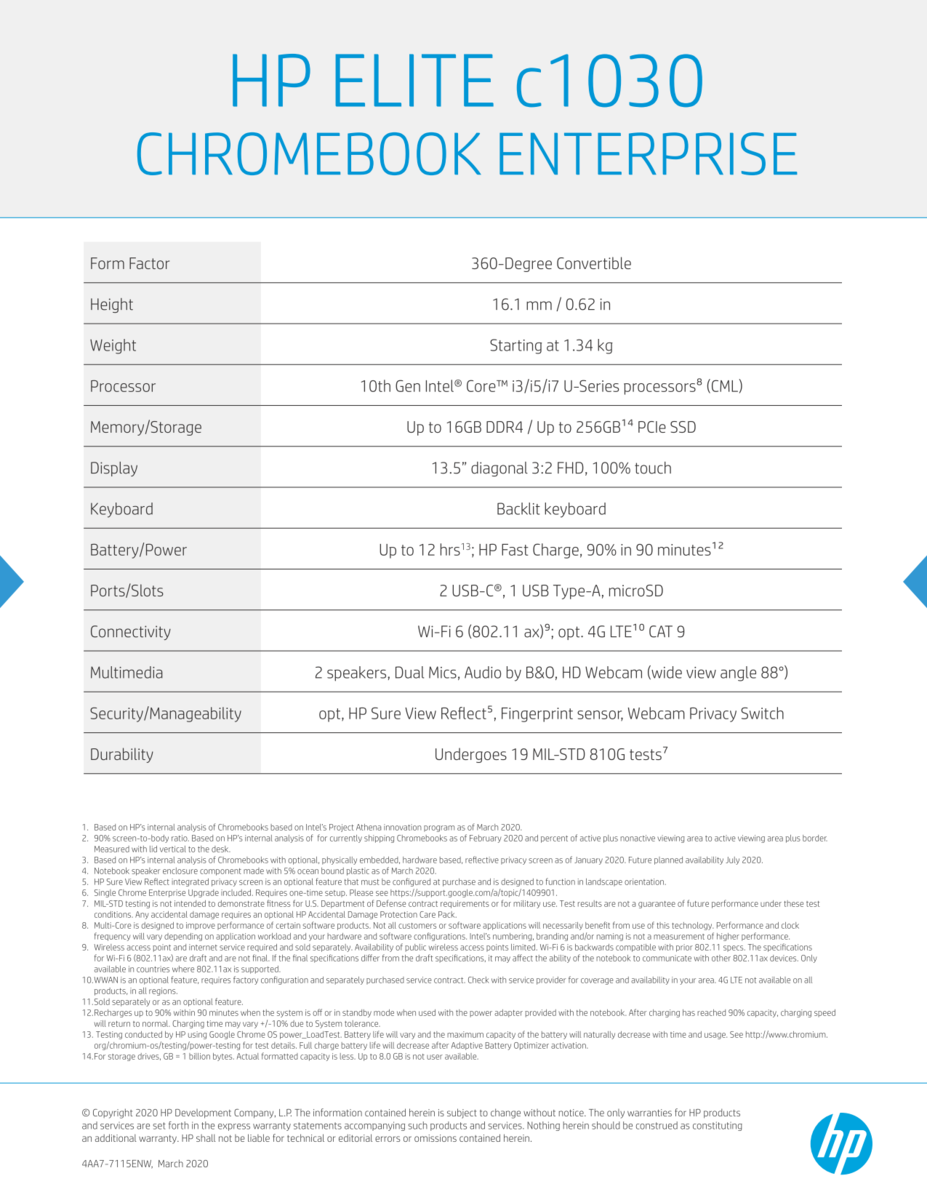 Mit dem Elite c1030 zeigt HP, wie ein modernes Chromebook aussehen ...