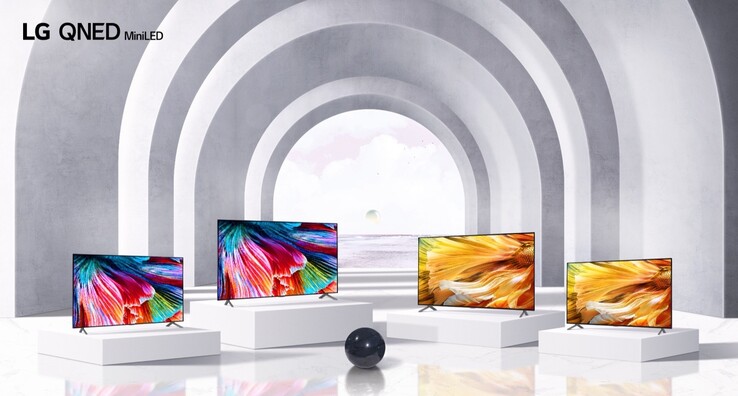 Die neuen QNED-TVs von LG mit MiniLED. (Bild: LG)