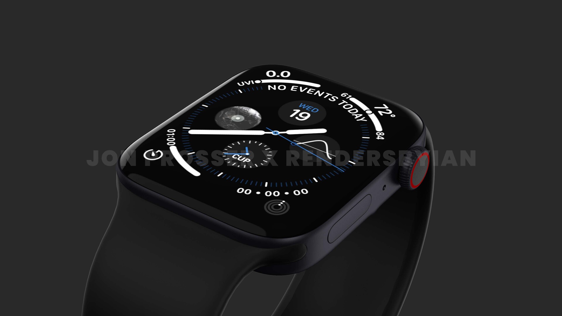 Apple Watch Series 7 Renderbilder auf Basis geleakter CADDateien