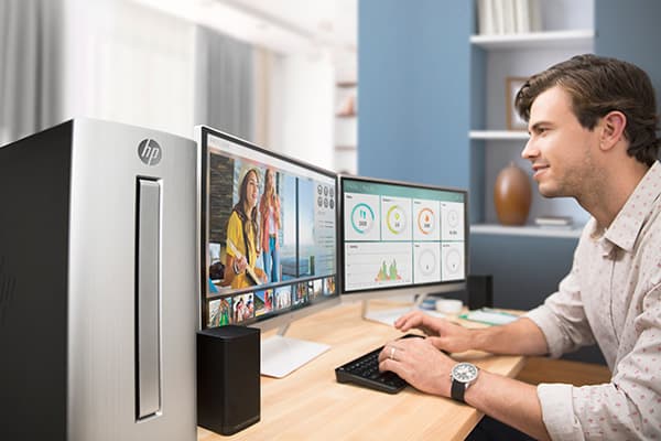 Ein Desktop-Set-up kann das Arbeiten organisierter und strukturierter gestalten und bietet mehr fürs Geld (Quelle: HP)
