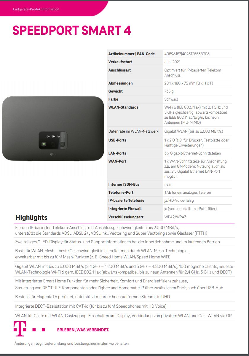 Third unknown groove Telekom: Speedport Smart 4 WiFi-6-Router mit Display und Speed Home Wlan  Mesh-Repeater - Notebookcheck.com News
