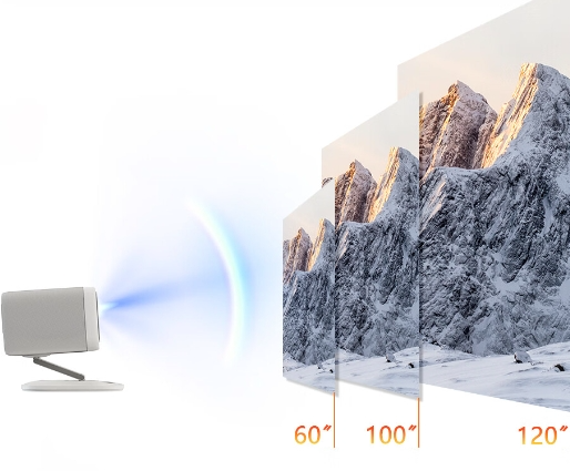 Mit dem Beamer lassen sich auch recht große Projektionsdiagonalen erreichen