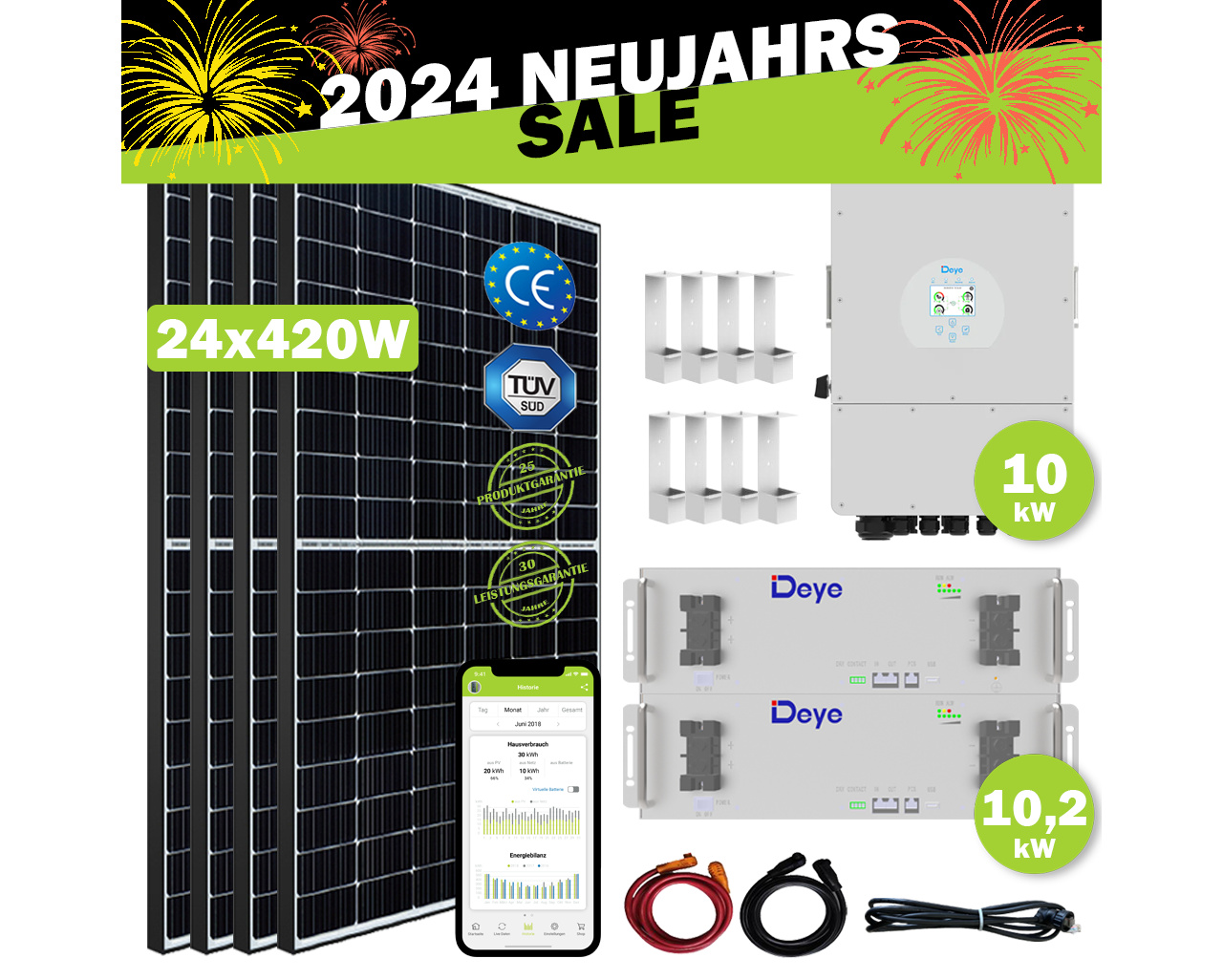 Solaranlage 10 KWp Komplettset Mit Speicher - JA Solar Module & Solplanet Wechselrichter