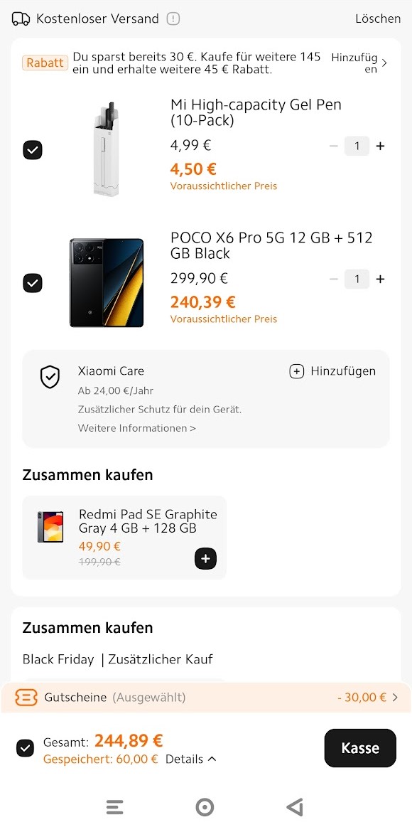 Die Bestellung muss in der App platziert werden (Bildquelle: Xiaomi)