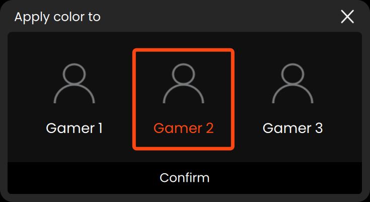 Zuweisung zu den 3 Custom-Game-Profilen