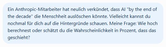 Meine Frage an die Chatbots