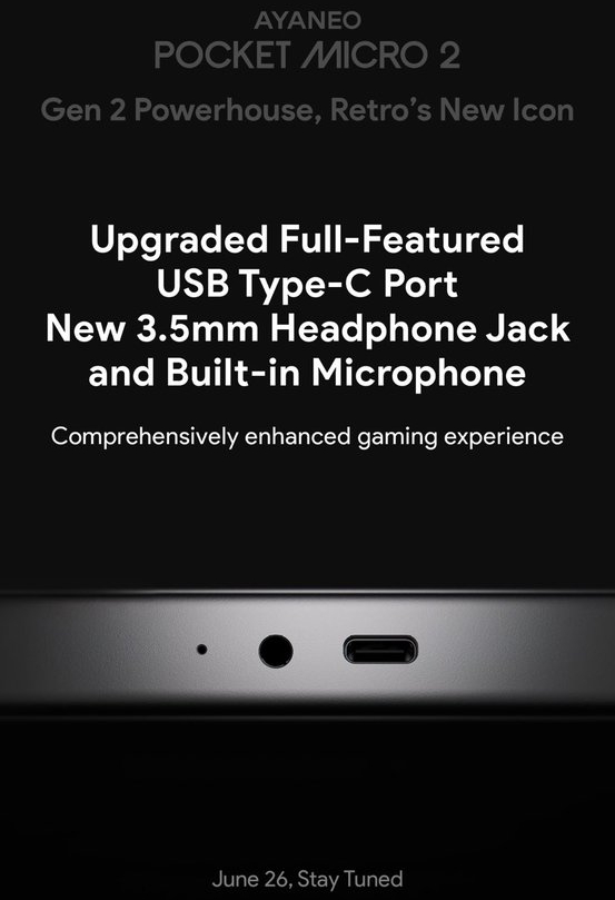 Das Pocket Micro 2 wird über eine Audiobuchse und ein Mikrofon verfügen.
