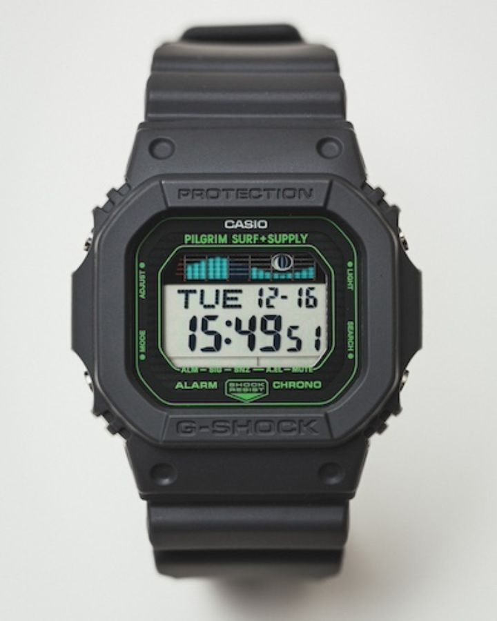Es gibt neue Bilder von der Casio G-Shock x Pilgrim Surf+Supply Uhr (oben). (Bildquelle: Pilgrim Surf+Supply)