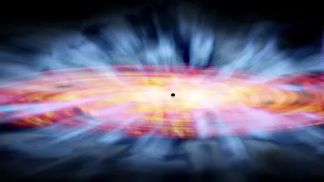 Eine Illustration, die einen Quasar zeigt