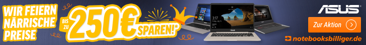 Bis zu 250 Euro Rabatt auf ausgewählte Laptops von ASUS