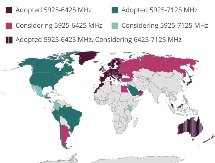 Wifi-6E-Karte zum Stand April 2022. (Bild: Wifi Alliance)