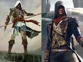 Edward Kenway aus Assassin's Creed Black Flag und Arno Dorian aus Assassin's Creed Unity.