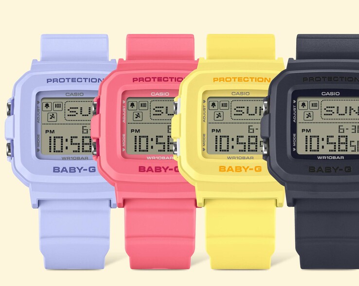 Von links nach rechts: die Uhren Casio Baby-G BGD-10KH-2B, BGD-10KH-4, BGD-10KH-9 und BGD-10KH-2C. (Bildquelle: Casio)